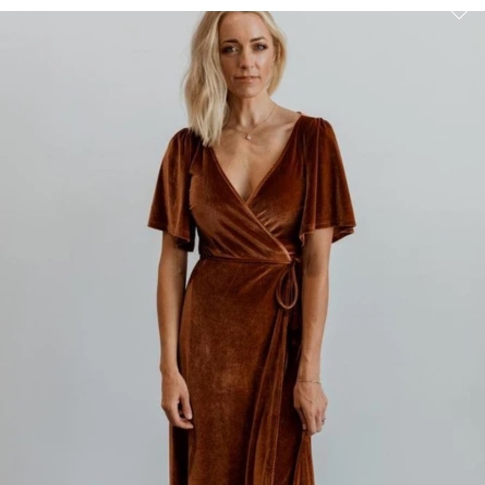 Baltic Born Meghan Velvet Wrap Maxi Dress-Spice